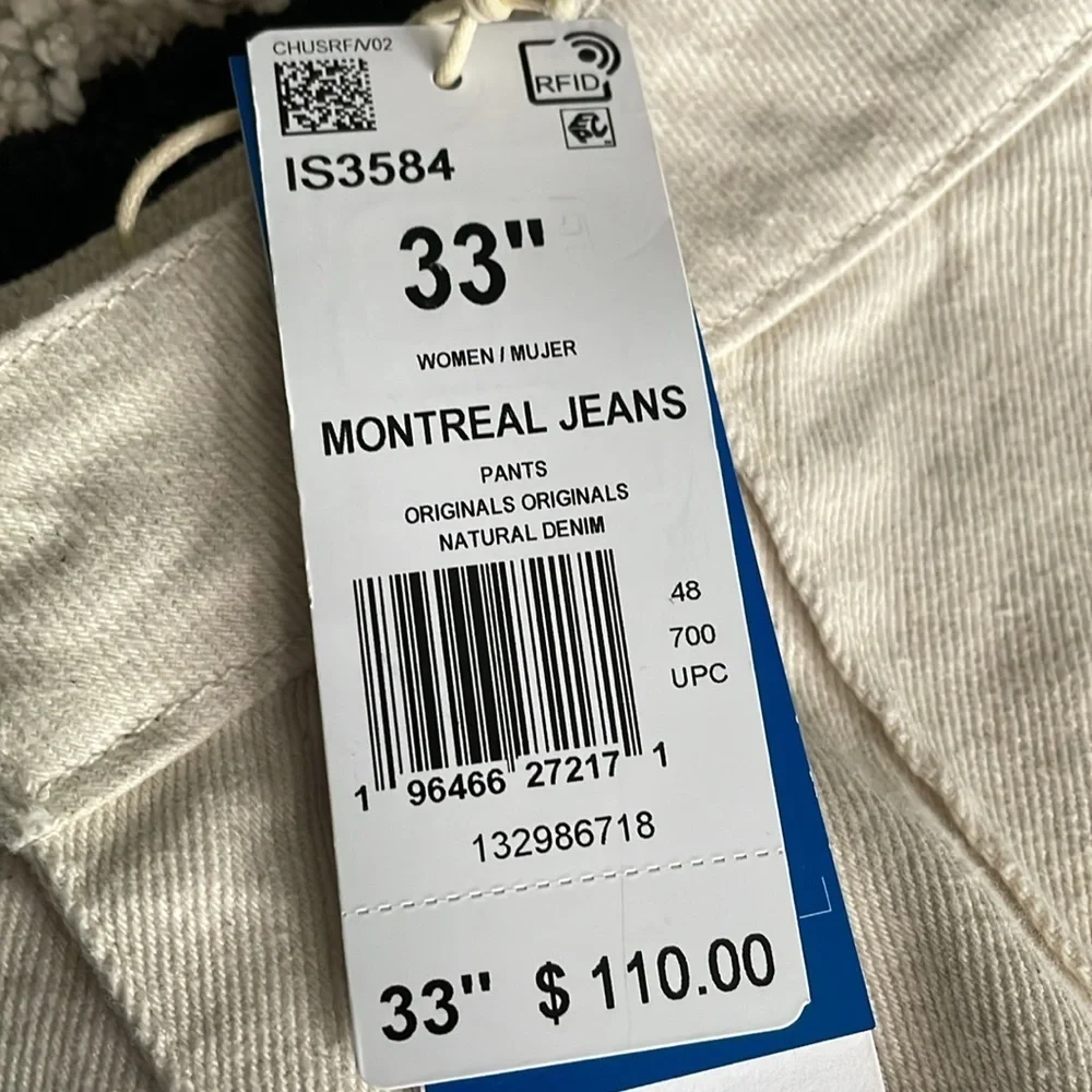 NWT Womens adidas Montreal jeans. Wide leg. Measured 16.5” waist. 31.5” inseam. - Picture 10 of 10